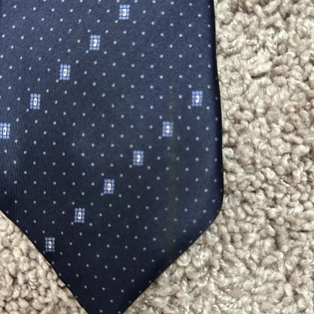 PACO RABANNE Paris Men’s Silk Tie Navy Blue Made In Italy